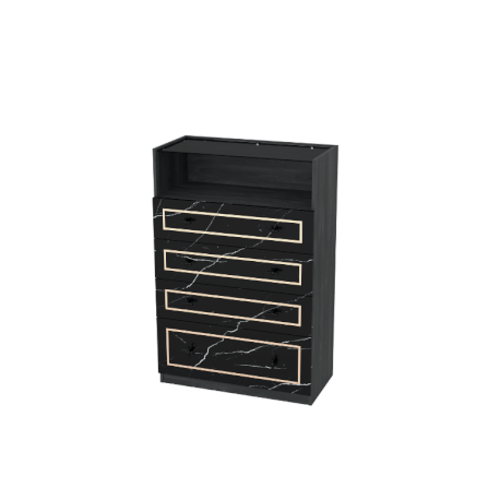 ตู้ลิ้นชัก 4 ลิ้นชัก WISDOM DESIGN FURNITURE รุ่น GDW-801 80 ซม. สีแอชเกรย์/ดาร์คมาร์เบิ้ล_1